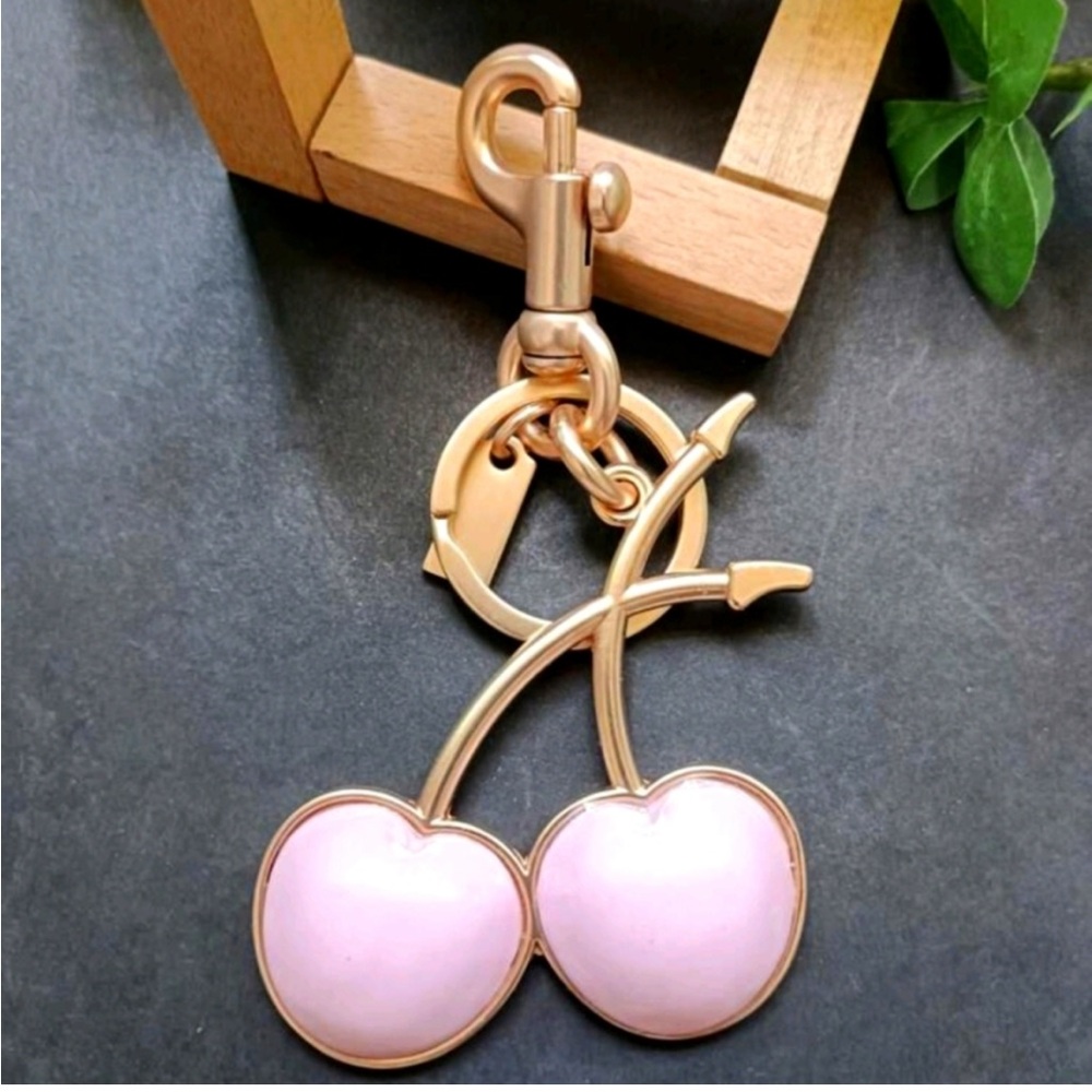 Fashion Pink Cherry Bag Charm/ Keychain